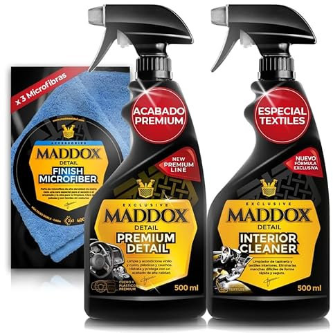 Maddox Detail - Pack de Cuidado Interior | Limpiador De Tapicerias, Paño Microfibra Coche y Limpiador Salpicadero | Limpieza y Protección Completa | Interior Care Kit y Finish Microfiber (3)