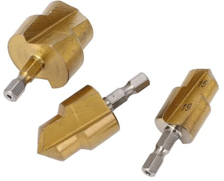 3Pcs PPR Lifting Drill Bits, 1/4 Inch Hex Shank Water Tube Expansion Hole Opener Bit Set, 15-19mm, 18-24mm, 24-31mm, Pipe Reamer Drill Bit for PPR Plastic Products