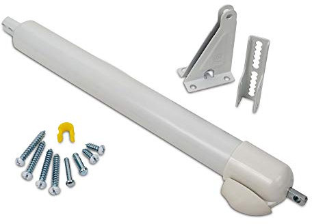 Ideal Security 9600 Ferme-porte pneumatique standard Touch-N-Hold pour portes en bois, aluminium et vinyle, fermeture silencieuse et lisse, 29,2 cm, blanc