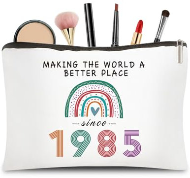 CoCoCherry 40th Birthday Gifts for Women, 40 Year Old Birthday Gifts Cosmetic Bags, Funny 40th Birthday Gift for Her Makeup Bag, Presents for Female 40th Birthday(1985)