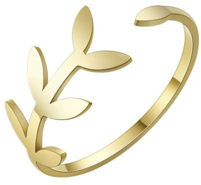 Gu Feng Vielseitige Damen Edelstahl Olivenzweig Ringe Mode Accessoires Ringe Offene Ringe