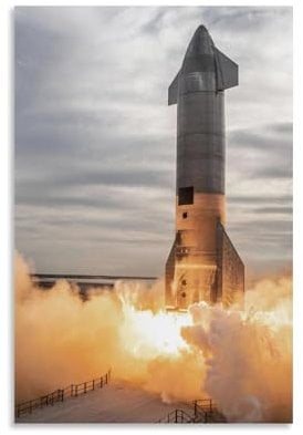 ZCHLATGDE Spacex Starship SN10 Poster Dekorative Malerei Leinwand Wandkunst Wohnzimmer Poster Schlafzimmer Malerei,Wandkunst Bilddruck Moderne Familienzimmer Dekor 12x18inch(30x45cm)