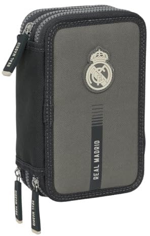 Real Madrid 3. Team 24/25, Schuletui mit 37 Utensilien, Federmäppchen für Kinder, ideal für Kinder von 5 bis 14 Jahren, bequem und vielseitig, Qualität und Widerstandsfähigkeit, 12,5 x 5,5 x 19,5 cm,