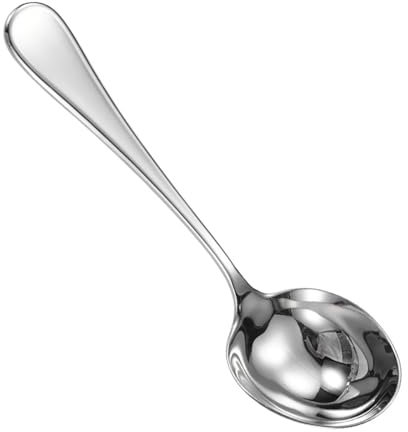 Elegant Round Head Soup Spoons 304 Stainless Steel Spoons Round Head Tablespoons Suitable for Kitchen and Restaurant Use
