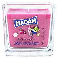 Maoam Duftkerze im Glas | Sunny Raspberry | Duftkerze Fruchtig | Hochwertiges Wachs & lange Brenndauer | Geschenkidee Freundin, Familie (200g)