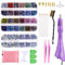Hotfix Applikator mit Strassstein, Bedazzler Kit mit Strass, Hot Fixed Edelstein Handwerk Applicator mit 7 Applikatorspitzen,Farben Strass Kristalle für DIY Kleidung Schuhe, Violett