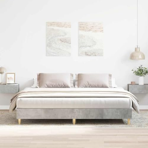 LAPOOH Bettgestell ohne Matratze Betongrau 160x200 cm Holzwerkstoff, Bettgestell, Bett, Schlafbett, Bed Frame, Schlafzimmer Bett - 3329033