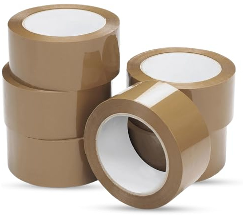 PDS Brown Tape Heavy Duty 3 Roll of 48mm x 66m Brown Parcel - Packaging Tape for Packing Parcels, Boxes, Cartons, Moving House - Adhesive Transparent for Multi-Use