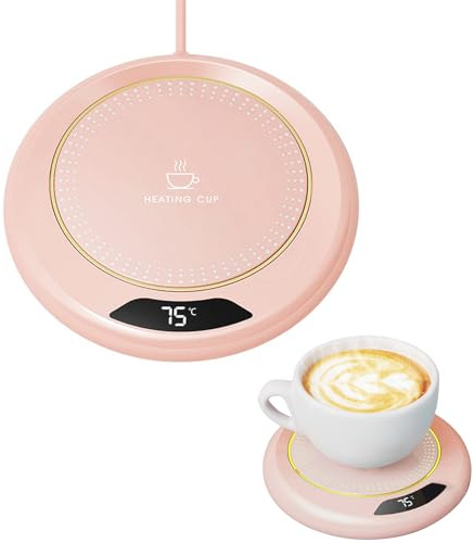 Coffee Mug Warmer, Cup Warmer for Desk with 3 Temperature Setting and 8H Auto Shut Off, Heated Coaster for Heating Coffee, Milk, Tea, Chocolate, Office Home (Excluding Cup)