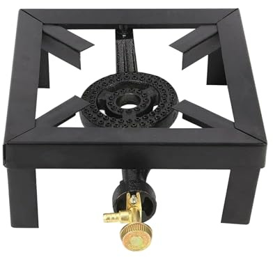 Single Cast Iron Gas Burner Cooker – Heavy Duty Design Delivers Powerful Heat, Uses LPG, butane and Propane, Ideal for Catering, Camping, Outdoor Parties, Weddings & Outdoor Party