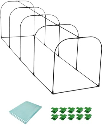 kesurpae Gartengewächshaus aus Eisenrohr und PP schützt Pflanzen vor Kälte und Frost. Mini Gewächshaus aus Eisenrohr und PP – tragbares, warmes Gartenhaus für den Außenbereich, Grün, Länge 200 cm