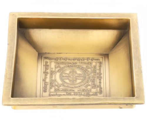 JECOMPRIS Soporte para Incienso Cuadrado de Cobre Dorado, Resistente y Vintage, Bandeja para Ofrendas en Templo y Decoración del Hogar