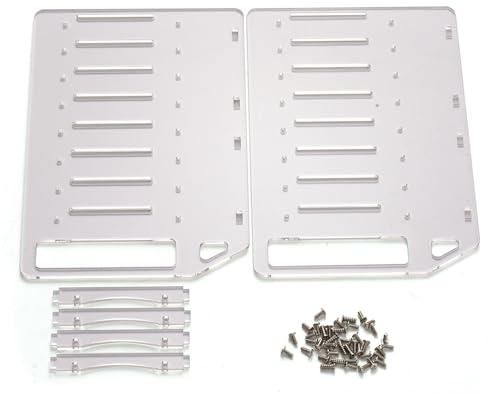 Tyenaza Hard Drive Rack Hard Drive Bracket Enclosure 4/6/8/10 Bay Acrylic DIY Cooling Solution for Multiple 3.5 HDDs Hard Drive Cage Rack Mount Hard Drive (8 Bay)