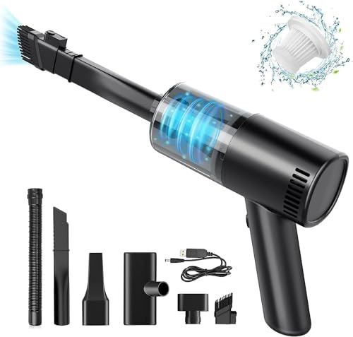 Akku Handstaubsauger, 15000Pa USB aufladbar Tragbar Leicht Mini Staubsauger, 4000mAh Auto-Staubsauger, Nass & Trocken Handsauger, für den Auto, Haus, Küche, Tierhaare