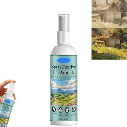 NAXIXI 100ML Fixative Spray for Art,Clear Acryl/ic Sealer & Spray Varnish for Ac/rylic Painting,Fixative Spray for Pencil,Pastel Acryli/c Paint,Quick-Setting Color-Fixing for Long Lasting Artwork