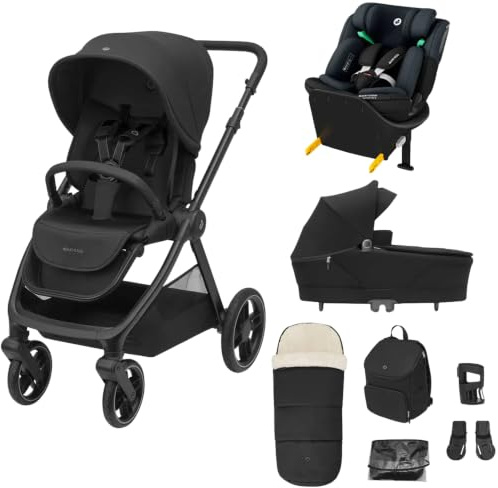 Maxi-Cosi Oxford+ Stroller+Emerald 360 S Car Seat Bundle, 0-4 Y., Black