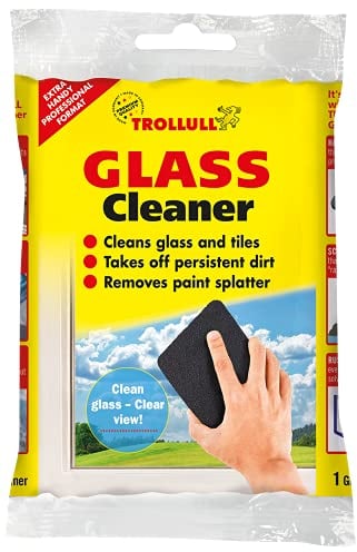 TROLLULL Glass Cleaner, stainless steel wool | wire wool, scratch-free, window cleaner, glass cleaner, tile cleaner for walls and floors, 1 piece