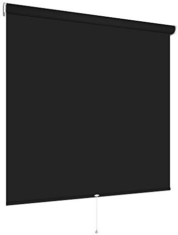 Springrollo Mittelzugrollo Schnapprollo Tür Fenster Rollo Vorhang Breite 60 bis 200 cm Höhe 180 cm Stoff blickdicht lichtdurchlässig Sonnenschutz Sichtschutz (Größe 190 x 180 cm, Farbe Schwarz)