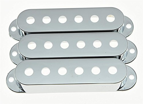 Kaish Chrome 52 mm St Strat Micro pour guitare Plastique couvertures 3 Single Coil pour Fender Stratocaster