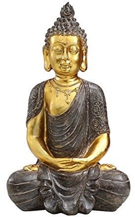 Dehner Buddhafigur Buddha ca. 52.5 x 22.5 x 32 cm, Polyresin, gold