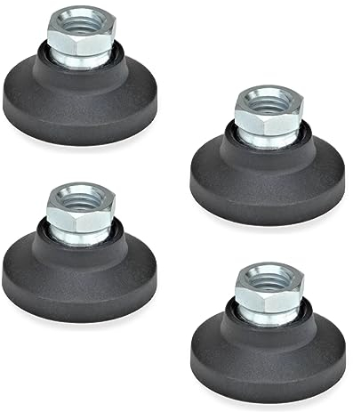 Ganter Normelemente GN 343.3-40-M12-A 3-40-M12-A-Gelenkfüße mit Gewindebuchse, Schwarz, Gewinde d2: M12, 4 Stück
