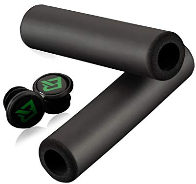 ROCKBROS Manopole MTB in Spugna, Impugnatura per Manubrio di Bici BMX Bicicletta, Diametri Universali 2.22cm, con Tappi, Ultraleggere Antiscivole, Accessori Bici