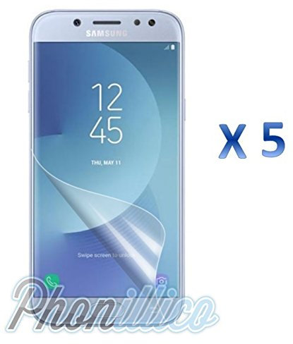 PHONILLICO Lot de 5 Films Protection Ecran en Plastique pour Samsung Galaxy J3 2017 (J330) - Ultra Resistant Ecran Protecteur Screen Protector Anti Rayure Ultra Mince Transparent