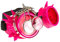 4sold Loupes Steampunk Antique Copper Cyber Goggles Rave Goth Vintage Victorian Like Lunettes de Soleil (Pink Studs Eye Loupes)