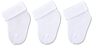 Sterntaler Erstlingssocken 3er Pack uni - weiche Baby Socken mit Umschlag - hautsympathische Neugeborenen Socken mit hohem Baumwollanteil - Unisex Strümpfe einfarbig, weiß, Größe 0