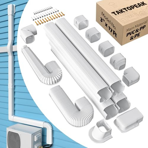 Taktopeak Kit de Couverture de Ligne décorative en PVC pour Mini climatiseur sans Conduit