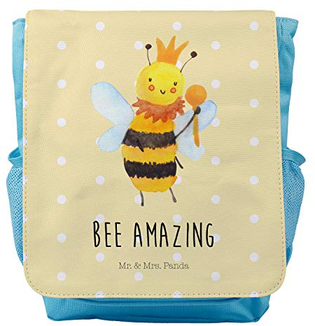 Mr. & Mrs. Panda Kids, Rucksack, Kinderrucksack Biene König mit Spruch - Farbe Gelb Pastell