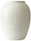 BITZ Vase aus Steingut/Keramik, Durchm. 9,5 cm, Höhe 12,5 cm, Matt Creme