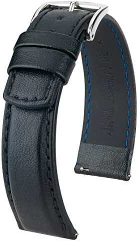 HIRSCH Herren Uhrenarmband Kalbsleder Modell Runner 21 mm Schwarz