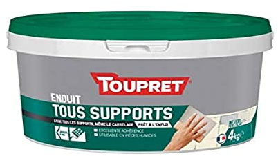 Toupret BCUNIP04 Enduit Tous Supports 3 en 1 Pot 4 Kg prêt à l'emploi, Blanc