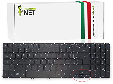NewNet Keyboards - Tastiera Italiana Compatibile per Notebook Acer Aspire V5-531 V5-531G V5-531P V5-551 V5-551G V5-552 V5-552G V5-571 V5-571P V5-571PG V5-572 V5-572G V5-572P V5-572PG Retroilluminata