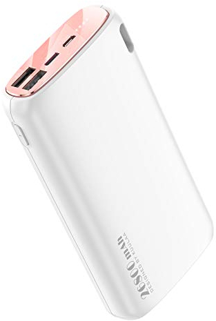Kuulaa Powerbank 26800mAh Externer Handyakkus, Power Bank Makrone Farbe Dual Output Tragbares Ladegerät Externer Batterie Pack Kompatibel mit iPhone 16 15 14 13 12 Pro Max Samsung iPad Huawei,Lila