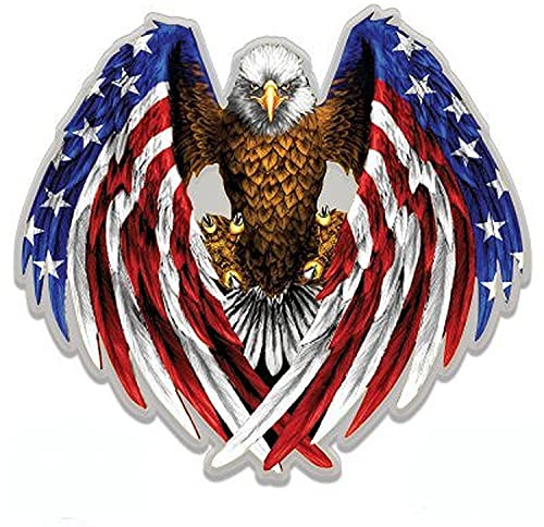 Amerika Eagle Seeadler Adler US USA Fahne B110 Autoaufkleber Sticker 20 cm | Motivdetails: Wappen; Selbstklebende Folie für Fahrzeug, Wohnmobil und weitere glatte Flächen