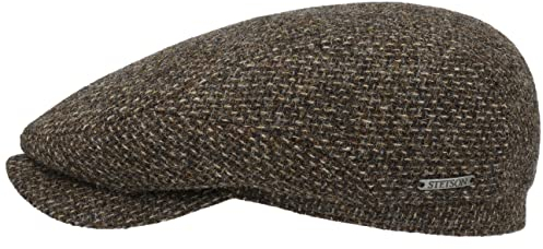 Stetson Belfast Tweed Flat Cap Herren | Made in EU, Braun, 57 EU