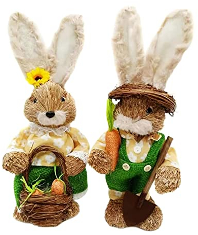 Baoblaze Cute Rabbit with Carrots Easter Bunny Easter Decorations Holiday home and garden Wedding Ornament, 30