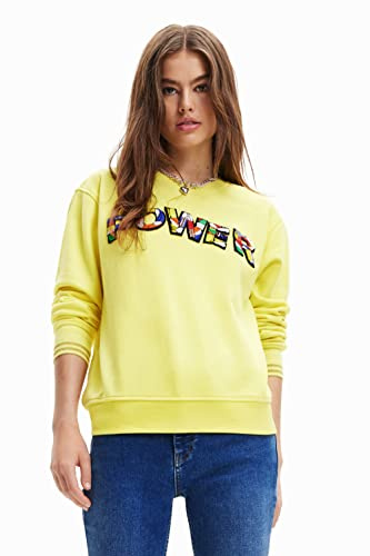 Desigual Women's Sweat_Power 8035 Sweatshirt, Yellow, XXL