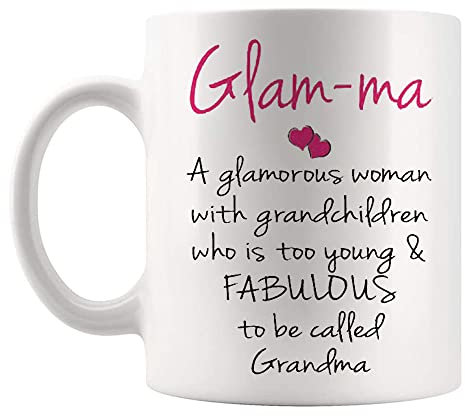 Fonhark - Glam-Ma Glamorous and Fabulous, Nana-Tasse, 325 ml, Weiß