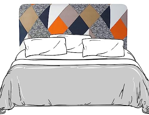 Lydevo Bett Kopfteil Hussen - Dehnbarer Bezug Für Gepolsterte Kopfteile 180cm-200cm, Weicher Staubdichter Spandex Schonbezug, Geometrie