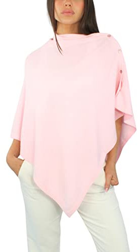 Win's Poncho en cachemire mélangé pour femmes - Fabriqué en Italie (Rose pâle)