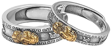 2pcs Fengshui Pixiu Ring Männer Und Frauen Trendy Sechs-Charakter Mantra Persönlichkeit Paar Lucky Amulet Schutz Reichtum Schmuck
