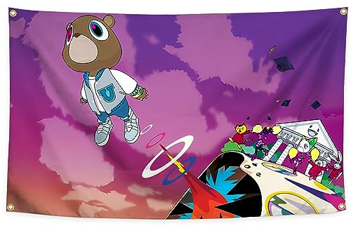 OTIPIE Kanye Tapisserie-Musikalbum, 90 x 150 cm, für Zimmer, Männerhöhle, Wanddekoration, Studentenwohnheim, Raumdekoration, Outdoor, Partys, Zuhause, Schlafzimmer, Innendekoration