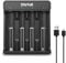 Dlyfull 18650 Battery Charger Rechargeable Batteries Charger for 3.7V Li-ion 26650 21700 16340(123A) 20700 18500 10340 10440 14500 17335 17670 Lithium Battery Charger 5V/2A Fast Charging