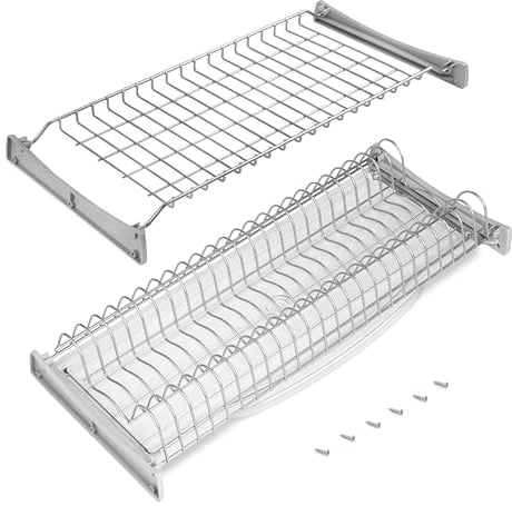 Emuca - Escurreplatos para módulos altos Suprastar, Escurridor de Platos y Vasos para Muebles de Cocina, módulo 600mm, Acero, Pintado aluminio