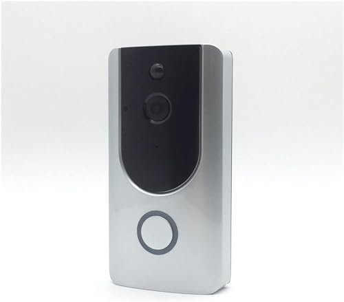 MDybf Doorbell Wireless 720P HD Ring Doorbell Camera 1.0 MP Night Vision Audio Phone APP Remote PIR Alarm Wireless Video Doorbell (Color : Silver)