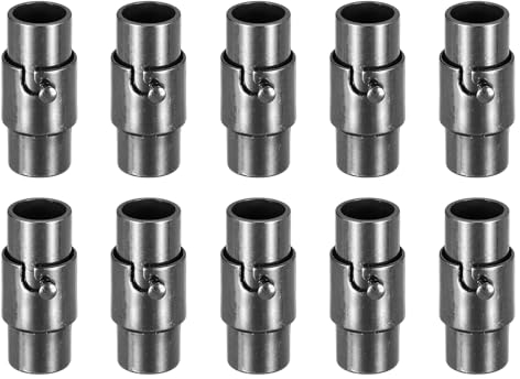 QUARKZMAN Lederkordel-Endkappe, 10 Stück 5mm Loch Leder Magnetverschlüsse, Kordel-Endkappen Verschlüsse Leder Kordel Schnalle für Schmuckherstellung DIY Zubehör Basteln, Schwarz