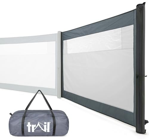 Trail Air Windbreak Single Extension Panel, Inflatable Camping Windbreaker Extender, Modular Windshield Add On Section, TPU Poles, Kador Strip Awning Channel Fixing (L195cm x H130cm)